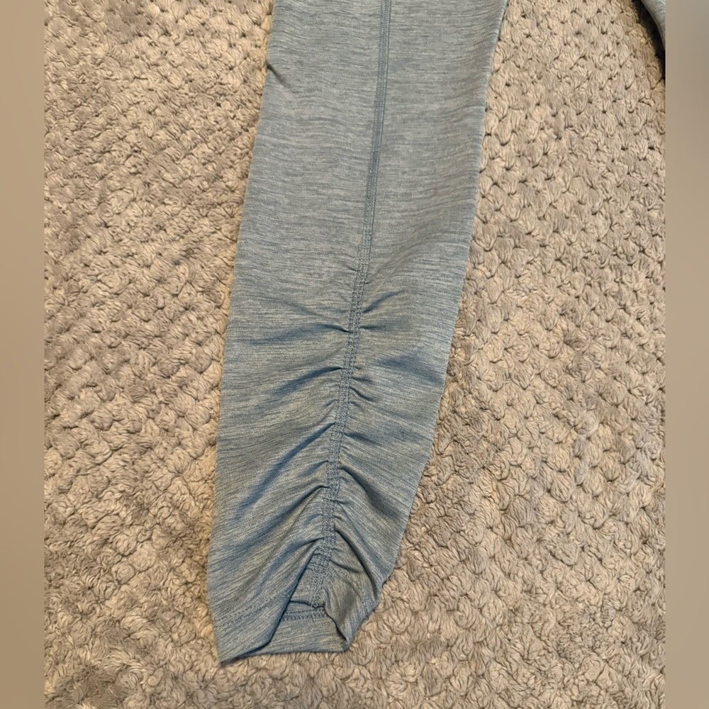Nike Dri-FIT Heathered Gray/blue High-Waisted Ruched Leg Leggings Women’s Small - Picture 5 of 6